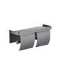 Tuqiu Grauer Toilettenpapierhalter mit Ablage Aluminium Taschentuchhalter Wandmontage Taschentuchaufhänger Schwarzer Toilettenpapierrollenhalter