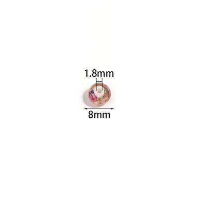 10pcs 8mm Flower Lampwork Beads Colorful Glass Round Loose Beads For Jewelry Making DIY Bracelet Necklace Earrings Accessories