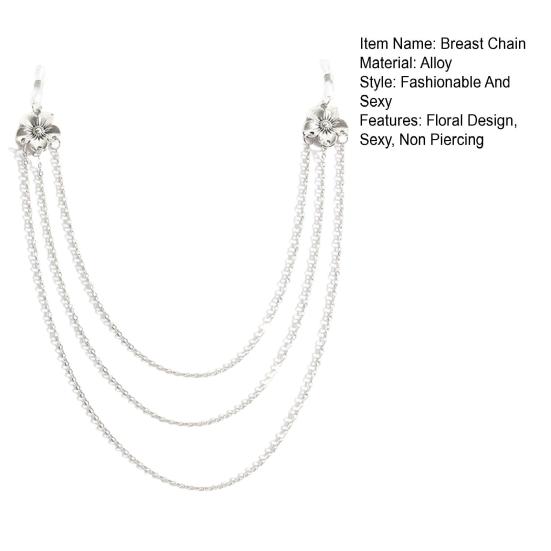 Floral Breast Chain Non Piercing Nipple Chain Sexy Layered Body Chain Jewelry Nipple Accessories for Beach Party Bikini