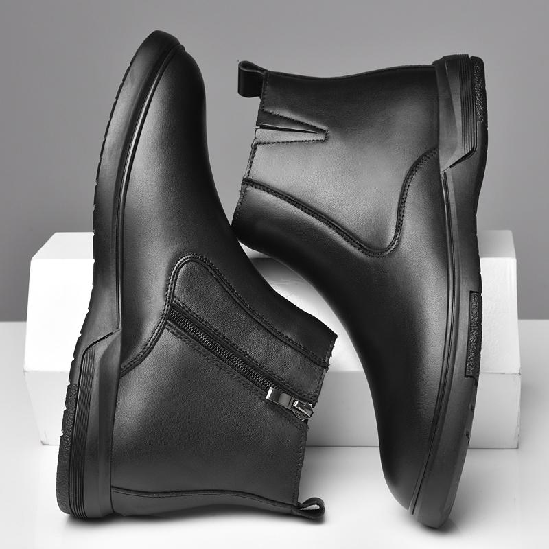 Autumn Winter High-Top Genuine Leather Shoes Classic Men'S Chelsea Boots New Fashion Male Ankle Boots Versatile Business Botas