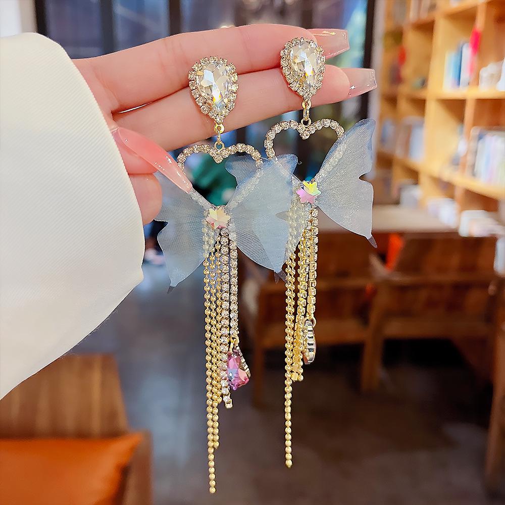 925 Silver Needle Tassel Pearl Earrings: High-End Celebrity Design for Women