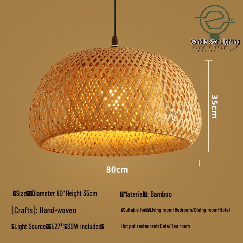 Zen Style Bamboo Rattan Pendant Light for Tea Rooms and Restaurants