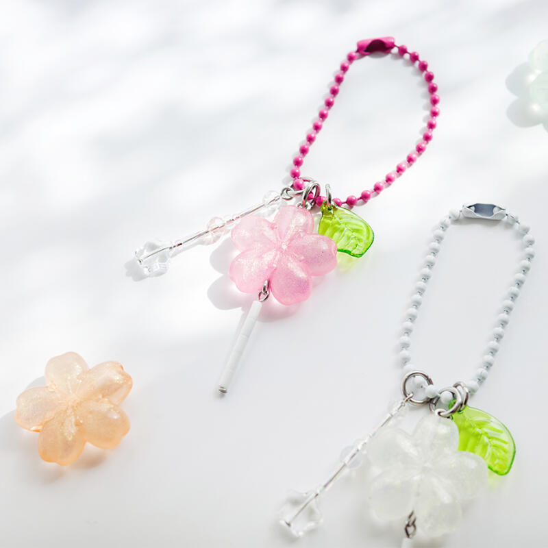 8-color cherry blossom lollipop keychain luminous dog tag