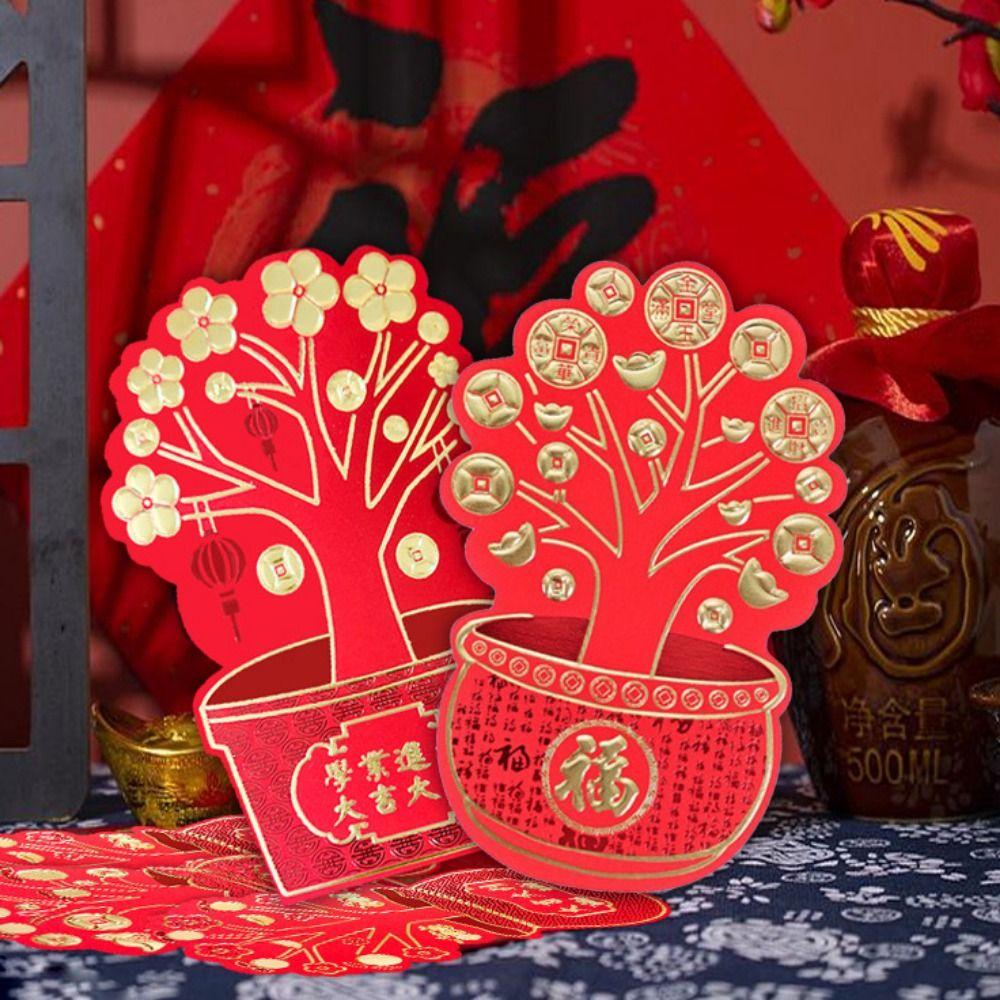 8pcs/set Chinese Style Red Envelope Paper Lucky Money Bag Spring Festival Envelopes Holiday
