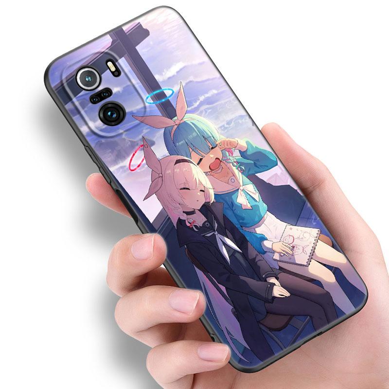 Blue Archive Game Black Silicone Phone Case For Xiaomi POCO X3 X4 NFC F5 M3 M4 M6 X5 X6 Pro F3 F4 GT 5G C55 C65 M5