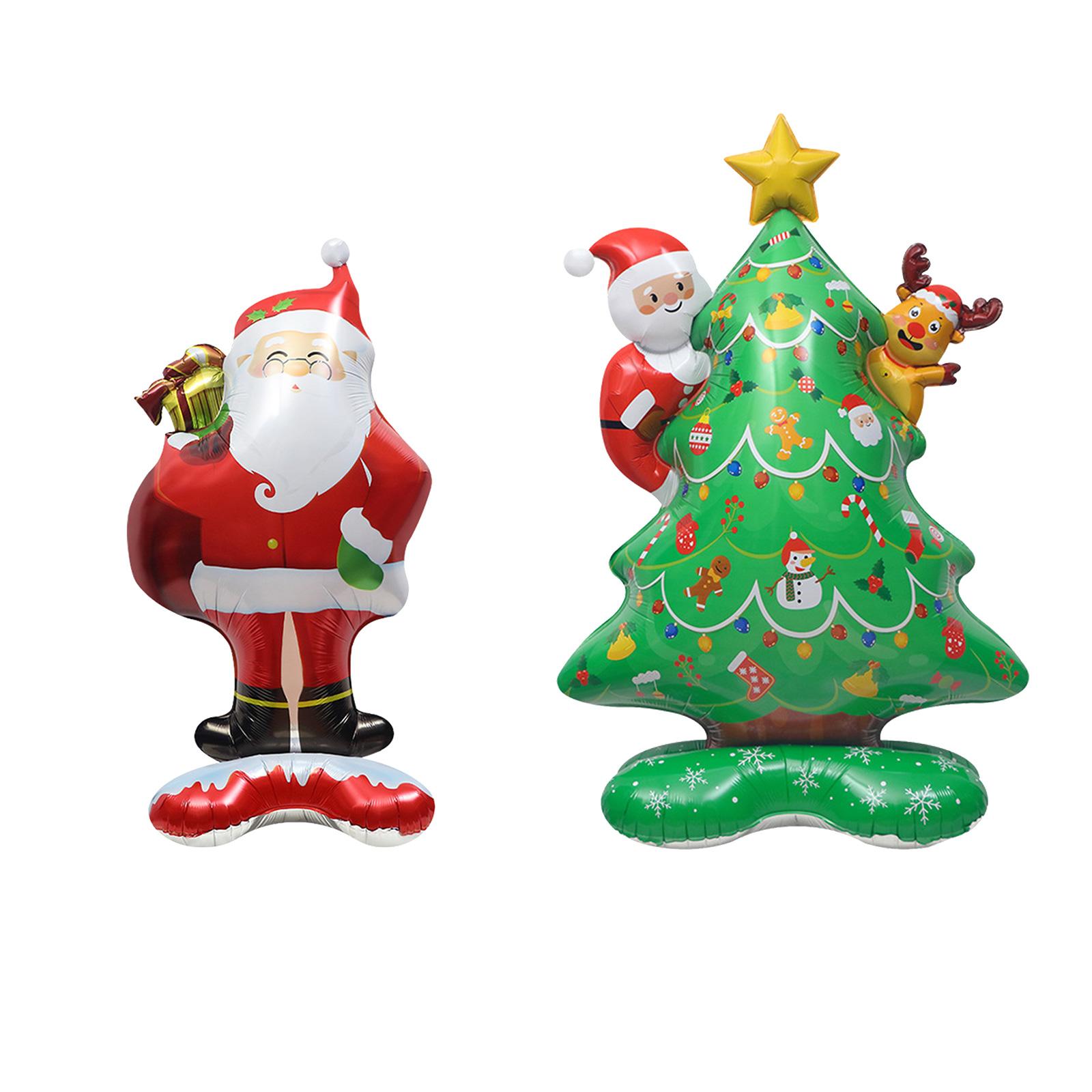 

2 шт. Рождественские шары, Набор фольгированных шаров для украшения рождественской вечеринки Jumbo - Включает шары в виде оленя, елки, Санта-Клауса Other
