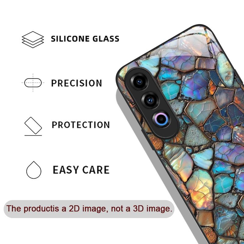 Stylish Purple-Crystal Marble Texture Tempered Glass Phone Case for Oneplus 13R 12 11 10 9 Nord CE4 3 2 Lite ACE2 ACE3 Pro Cover