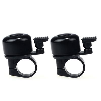 2pc Safety Cycling Bicycle Handlebar Metal Ring Black Bike Bell Horn Sound Alarm