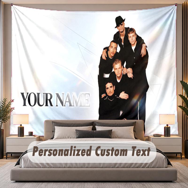 Custom Name Text Tapestry Backstreet Boys Personalized Polyester Wall Tapestry For Bedroom And Room