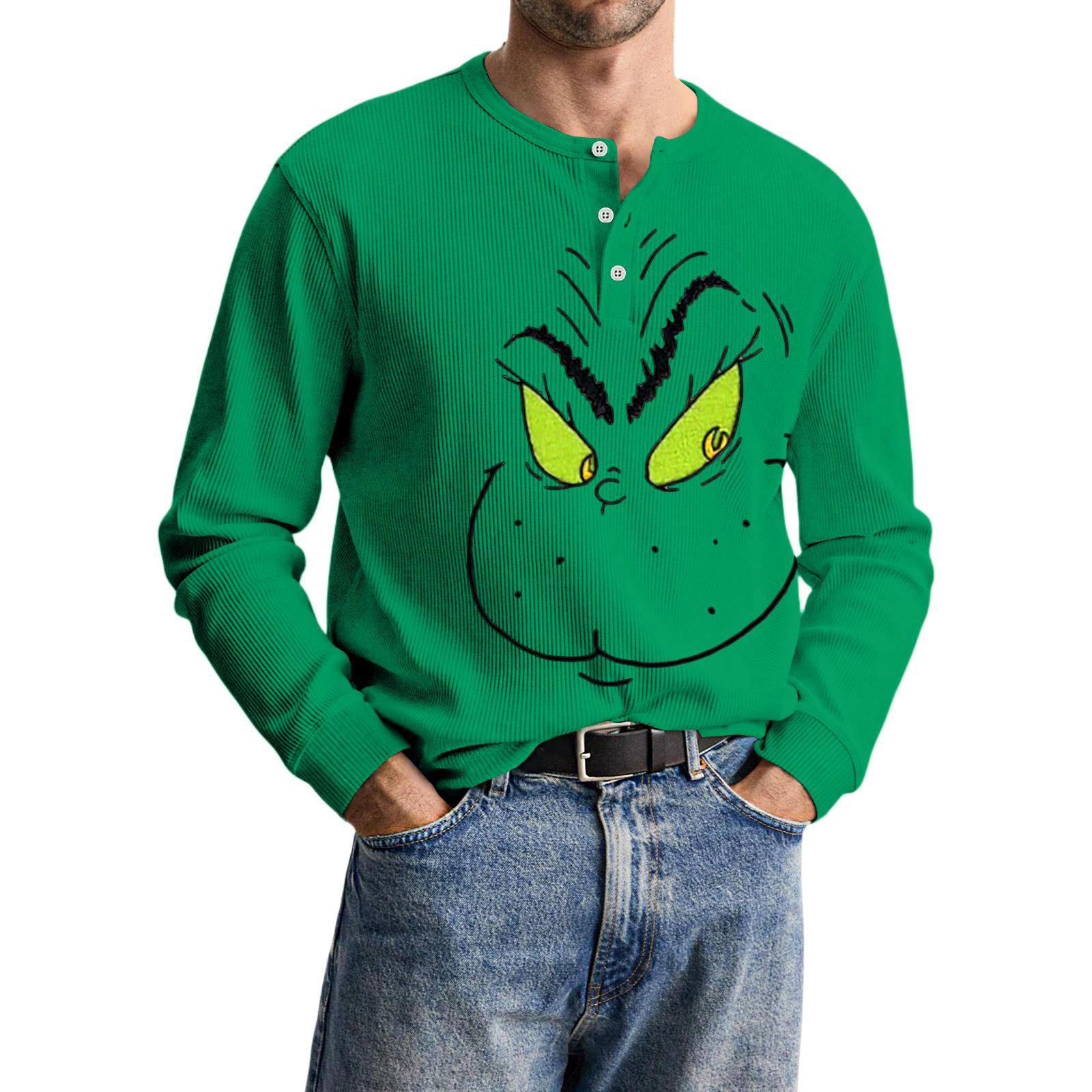 

Мужская повседневная трикотажная рубашка на пуговицах с длинным рукавом M