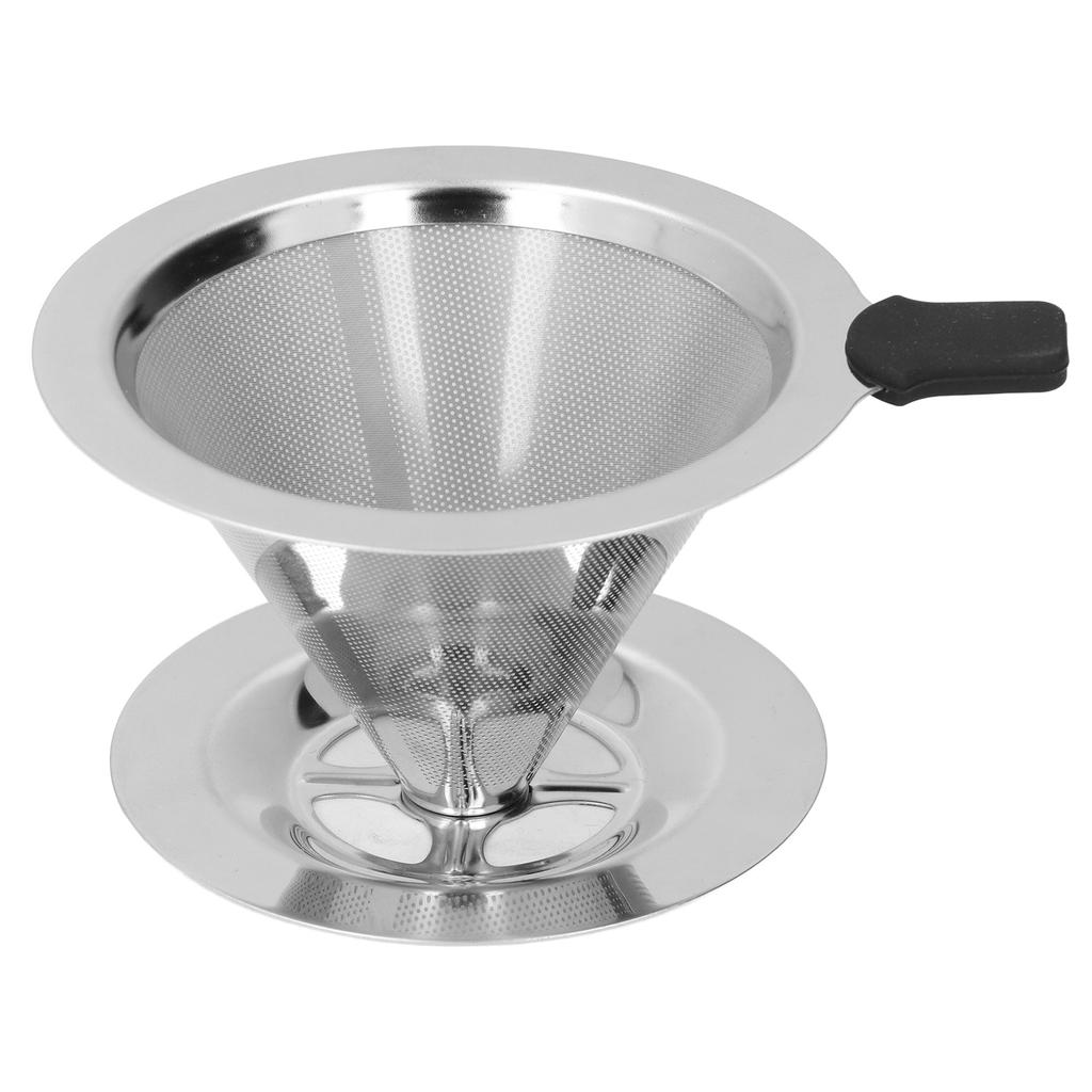 Cheap Drip Coffee Filter Double Mesh Paperless Stainless Steel Cone
