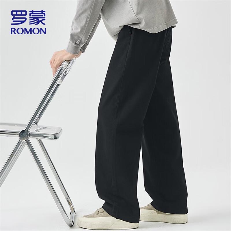 ROMON Men's Loose Straight-Leg Casual Pants