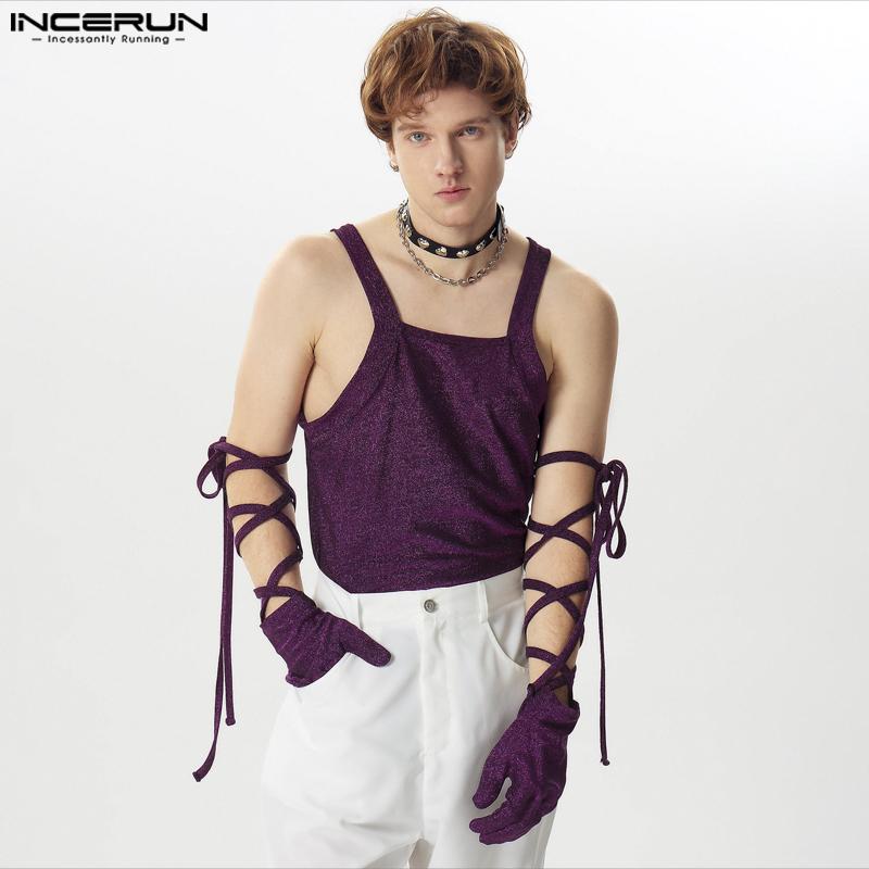 

INCERUN Чоловічі літні майки без рукавів на бандажних бретелях 2XL чорний