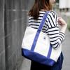Converse Canvas Tote Bag, Medium, with dwear sticker, Canvas Tote Bag for Men and Women, TOKYO All Star (Navy, Medium)