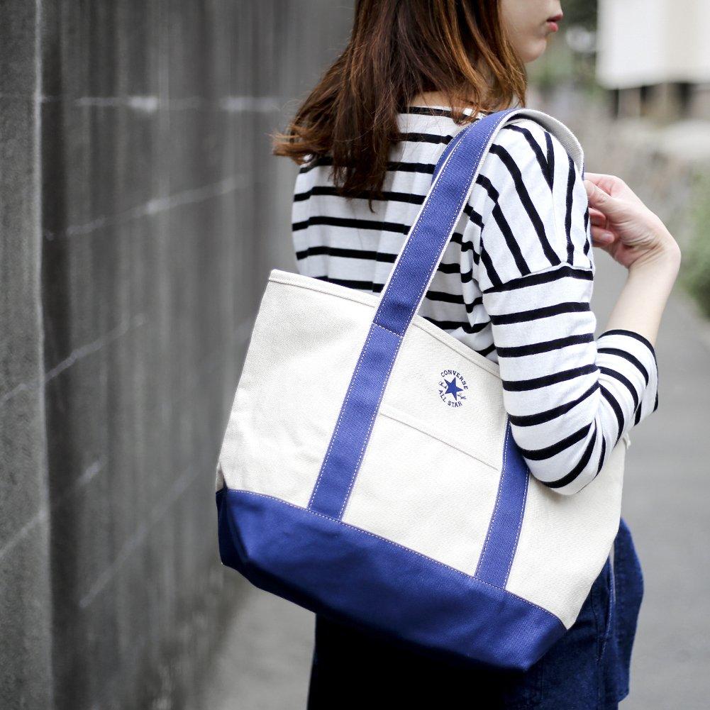 Converse Canvas Tote Bag, Medium, with dwear sticker, Canvas Tote Bag for Men and Women, TOKYO All Star (Navy, Medium)