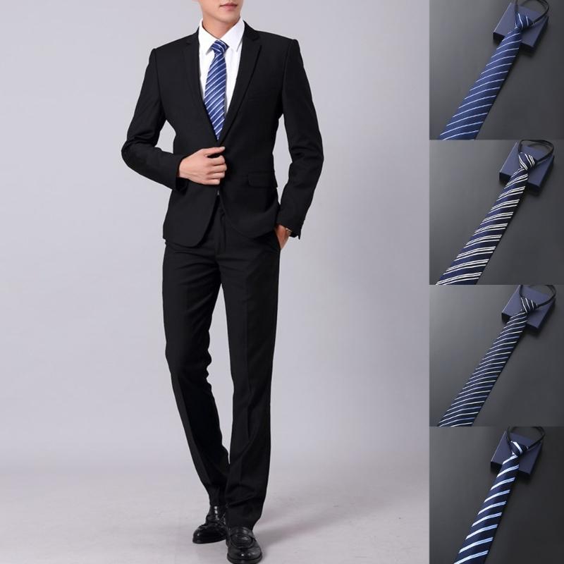 Male Zipper Design Neck Tie for Business Necktie Formal Suit Accessories