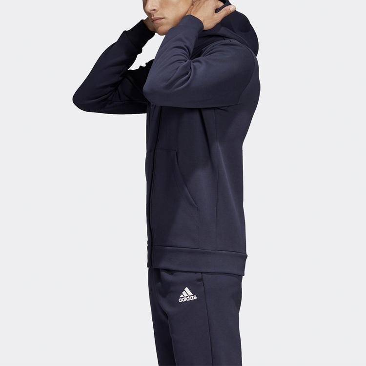 Adidas Sport Knit Jacket Men Jackets Legend-Ink-Blue DX2492