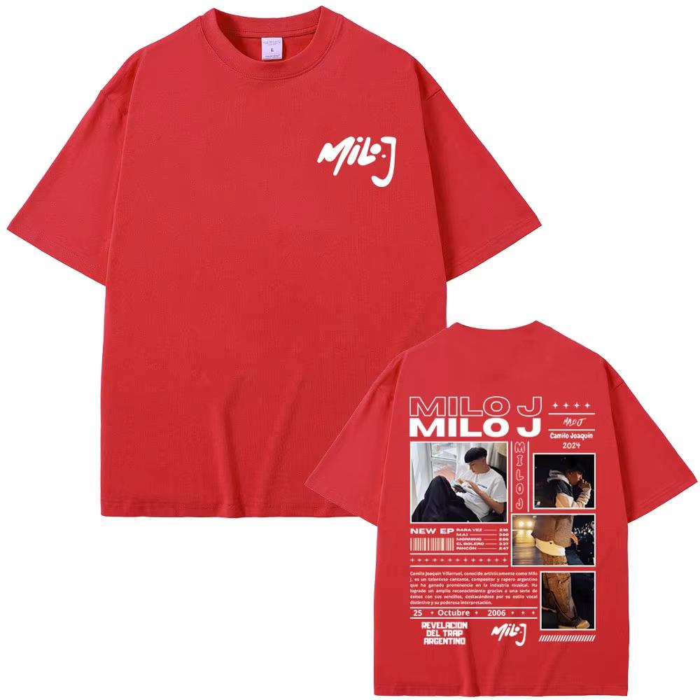 Rapper Milo J 111 Album Graphic Print Unisex Hip‑Hop Fashion Loose Casual Short‑Sleeve T-shirt