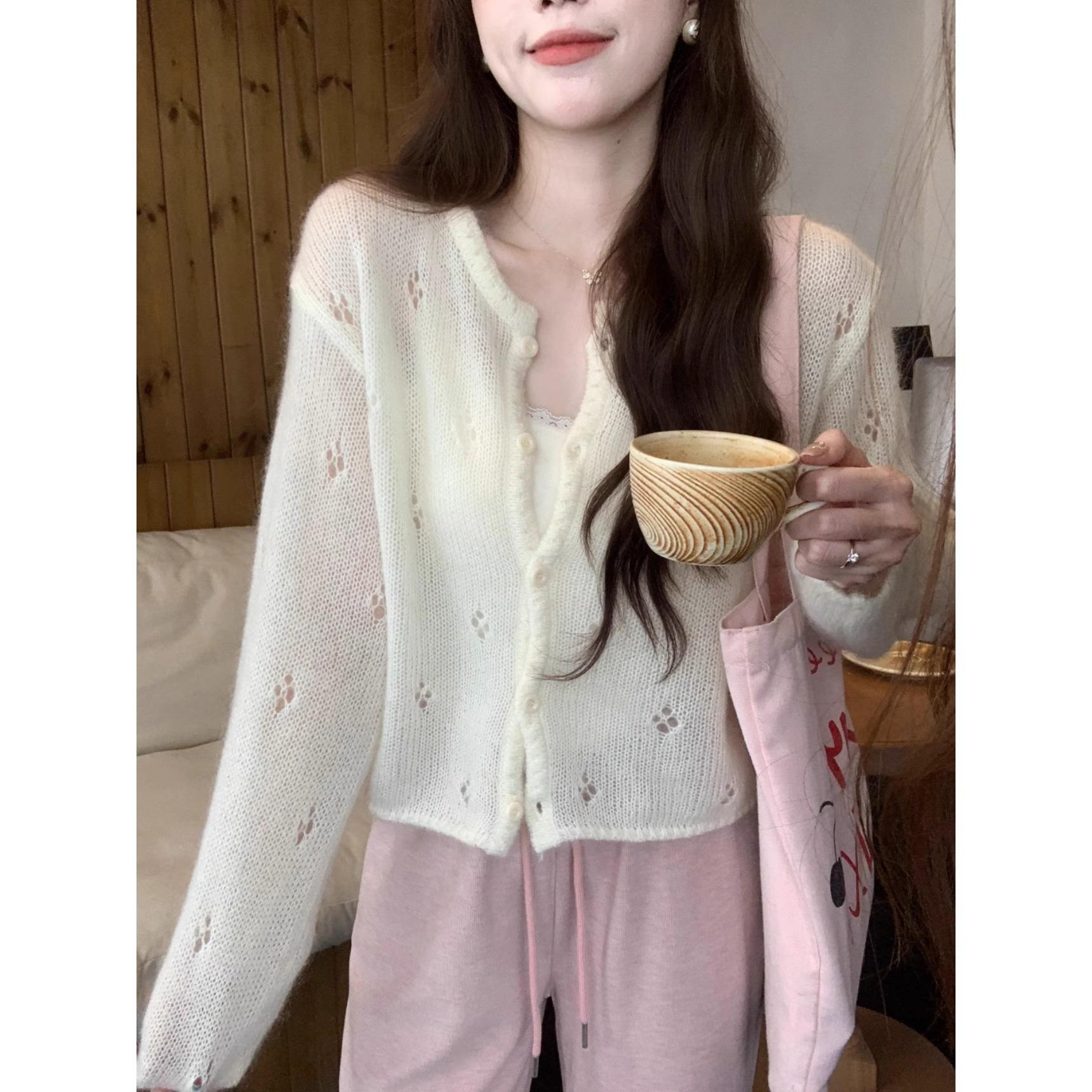 

Женский кардиган из мягкого мохера, вязаный крючком, весна/лето 2025 - короткий, нежный, ажурный дизайн L