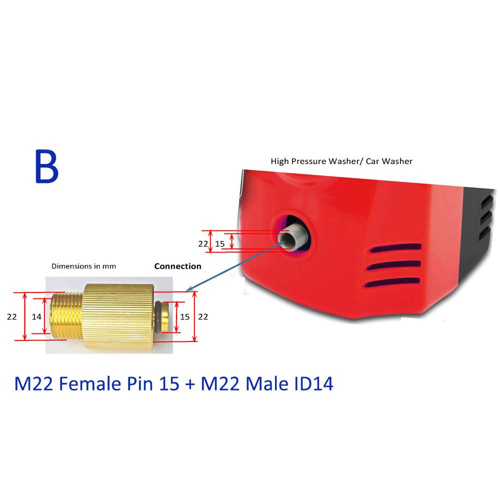 Adapter Converting 1/2"BSPP To M22 Male Car Washer Outlet Connector for STIHLE NILFISK