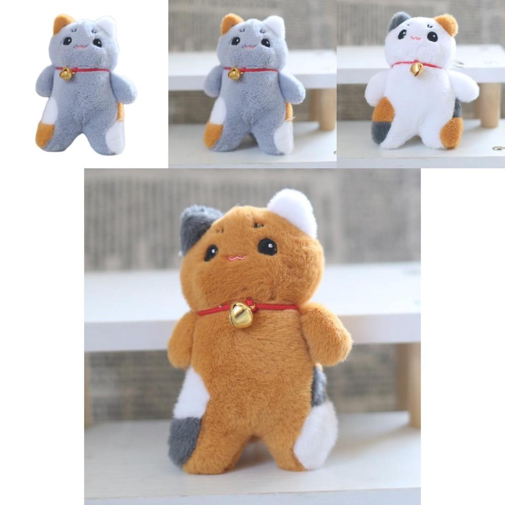 Popular Bell Cat Hanging Ornament Soft Stuffed Animal Toy For Bags