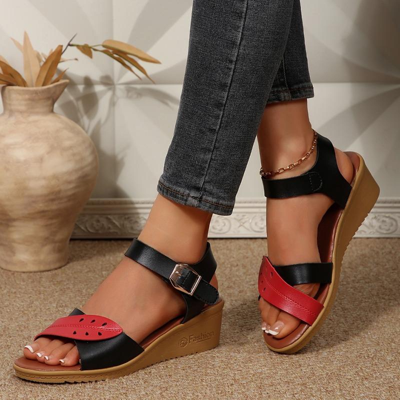 Fashion 2025 Fashion Open Toe Women's Sandals Summer Casual Plus Size Color Matching New Comfortable Best Seller Light Wedge Sandals