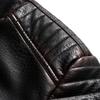 Men's Multi-Pocket Plush Thickened PU Leather Jacket Vintage Business Casual Jacket