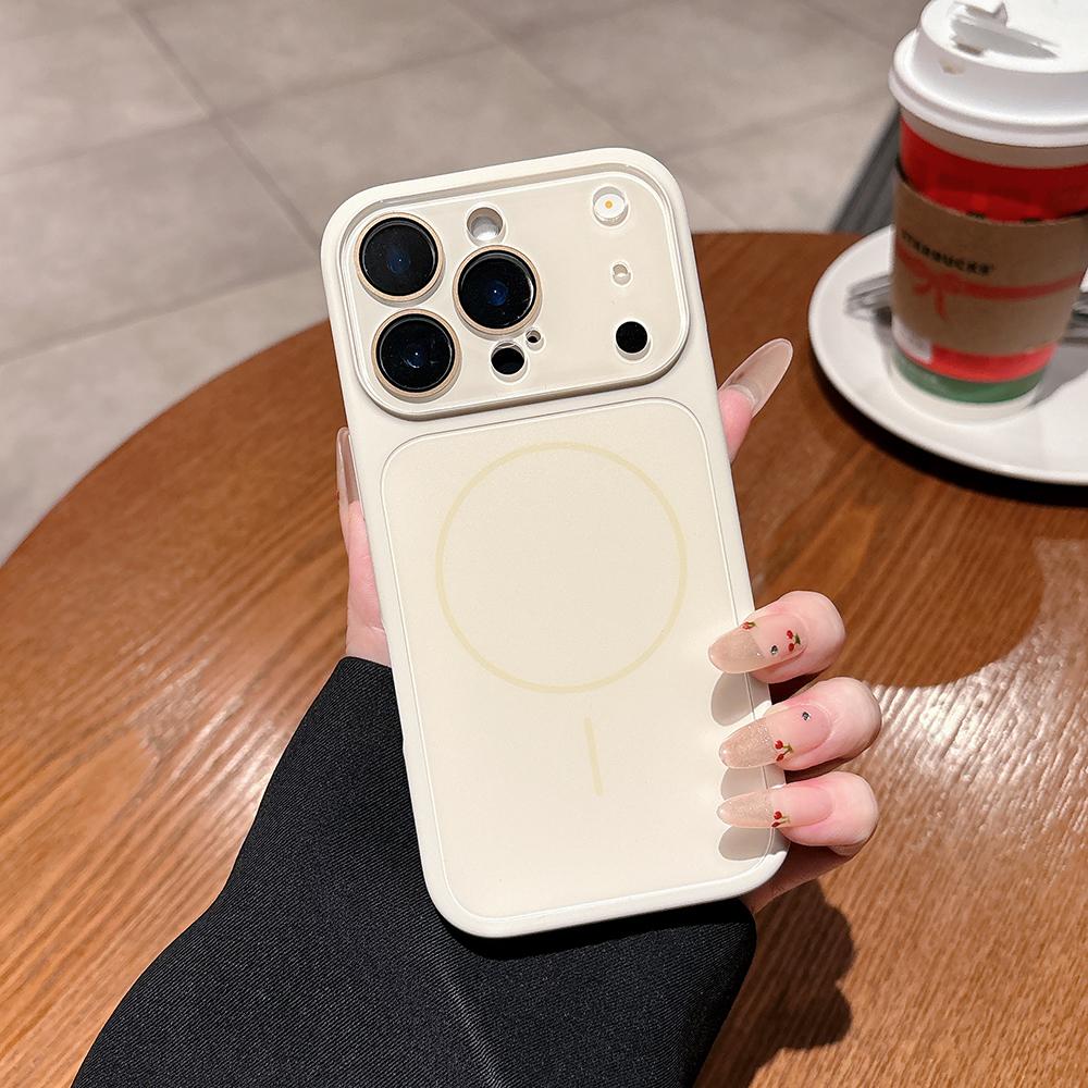 Luxury Glass Camera Protect Phone Case For iPhone 17 16 15 14 13 Pro Max 17Pro For Magsafe Magnetic Liquid Silicone Soft Cover