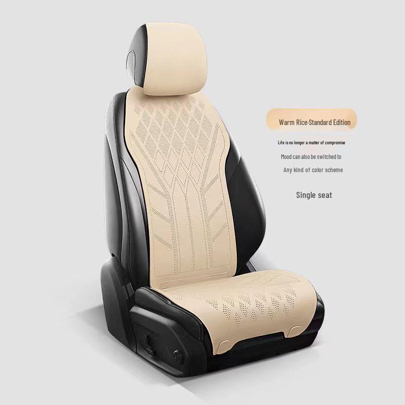 Universal Breathable Suede Car Seat Cushion - Four Seasons Perforated Comfort Cover