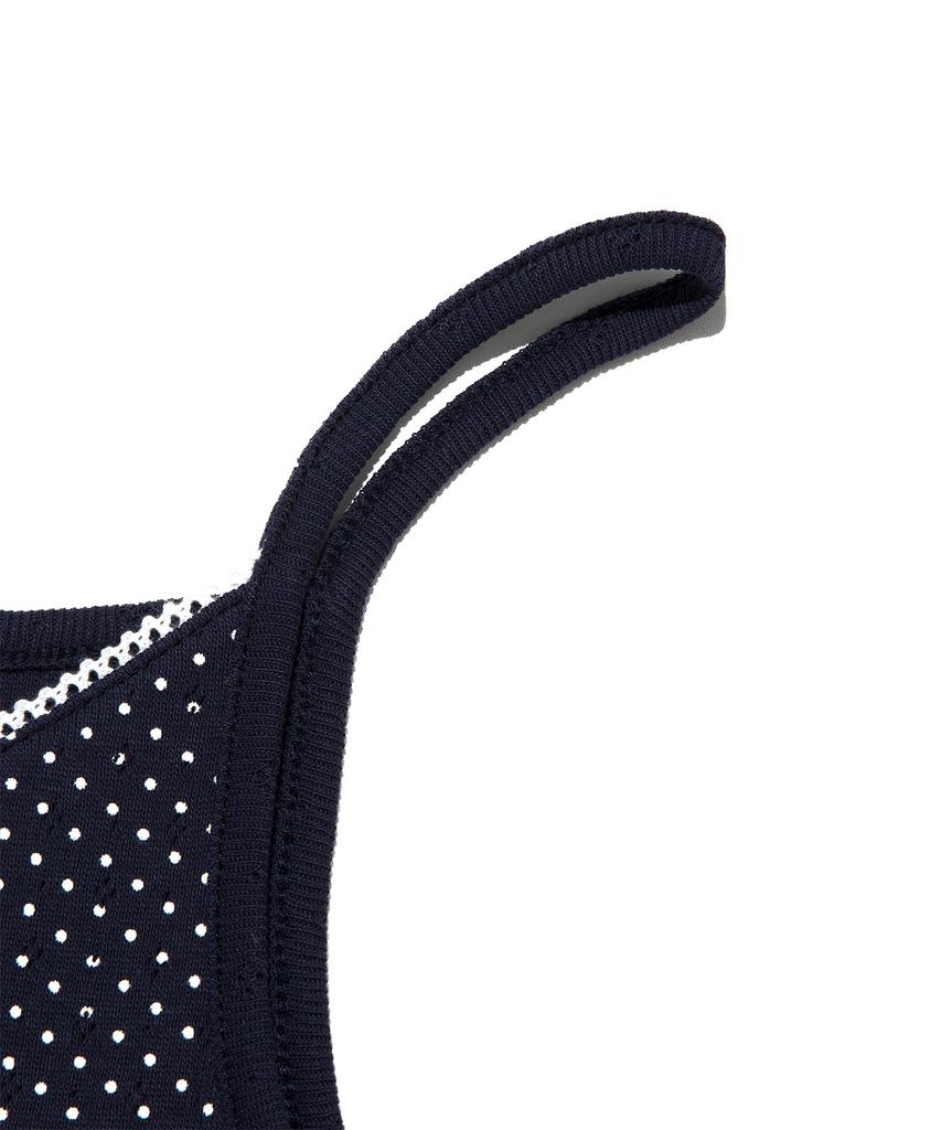 LEE Women Pattern Lace Sleeveless Navy
