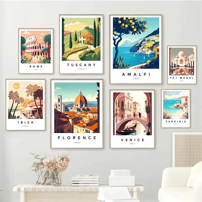 Florenz Italien Europa Reise Stadtlandschaft Poster Amalfi Rom Toskana Sardinien Leinwanddruck Malerei Wandkunst Büro Heimdekor