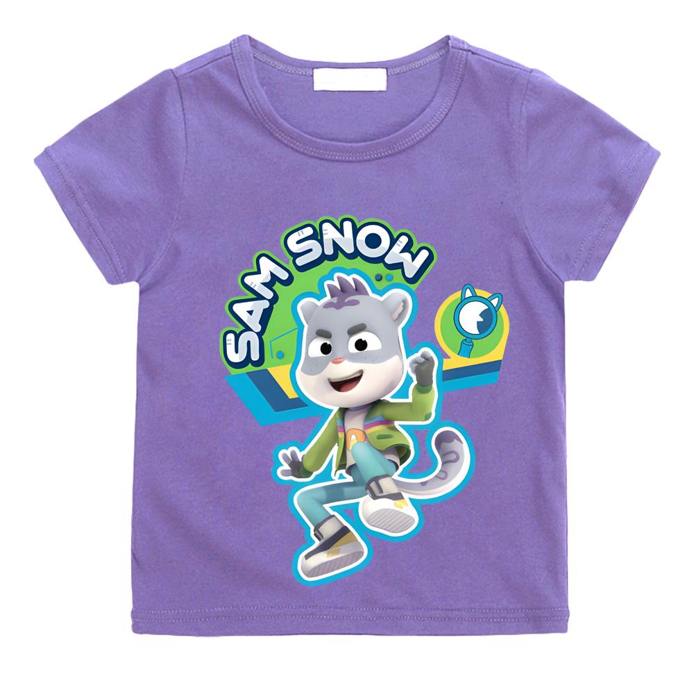 

The Creature Cases SAM SNOW YOUTH TEE Cartoon Print Cute Manga Cotton T-shirt Crew Neck Cartoon Boys Girls Kawaii T Shirt 12T фіолетовий