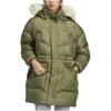 Adidas Originals Down Jacket Solid Color Zipper Stand Collar Hooded Duck Down Coat Women Jackets Green HS9515