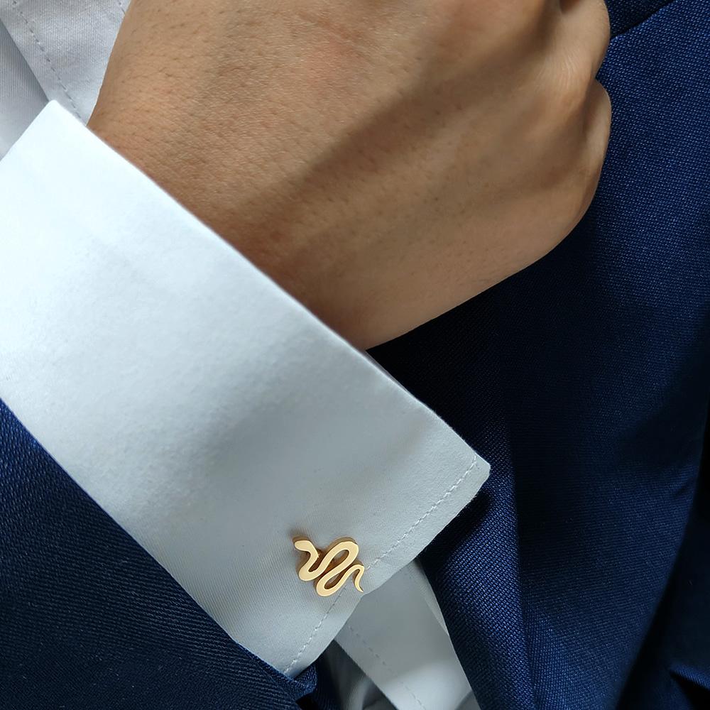 Metalen Slang Manchetknopen Heren Zakelijk Overhemd Knopen Gepolijst Ontwerp Manchetknopen Mode Sieraden Accessoires Verjaardagscadeaus voor Mannen