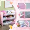 Kids Storage Rack, with Nine Removable Baskets, for Nursery, Bedroom, Playroom - Pink