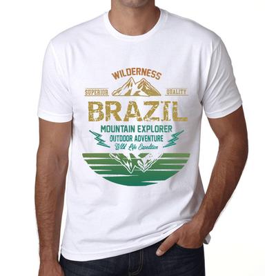 Pánske Vintage Tričko Grafické Tričko Horský Explorer Brazília Biela