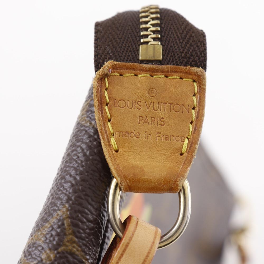 Louis Vuitton Pochette Accessoires Pouch M51981 Panda Takashi Murakami Collaboration Accessory Pouch Brown Monogram Canvas Women Used