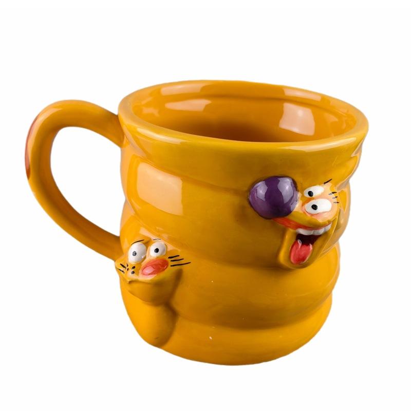 Cartoon Animation Dinosaur Mug Ceramic Animal Mug 3D Hand-painted Animation Creative Office Children's Water Cup