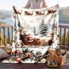 Christmas Flannel Throw Blanket Soft Warm Cozy For Sofa Bed Indoor Home Use Great Holiday Gift