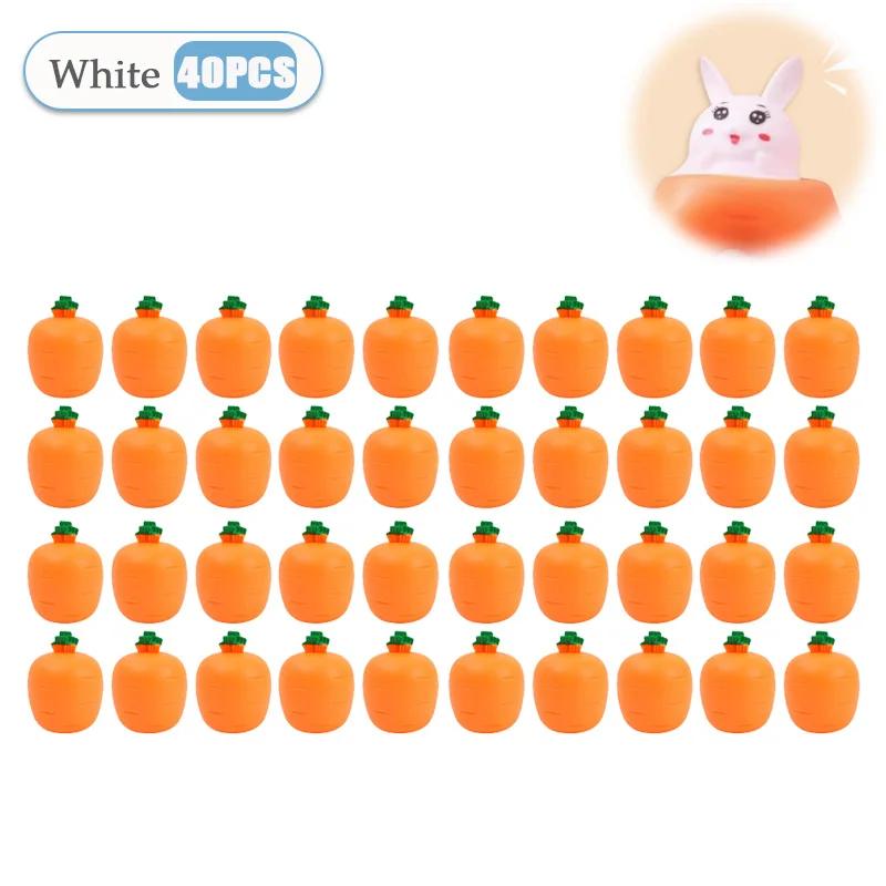 1-40PCS Carrot Rabbit Stress Relief Squeeze Toy Telescopic Radish Rabbit Toy for Kids Fun Easter Gift for Children