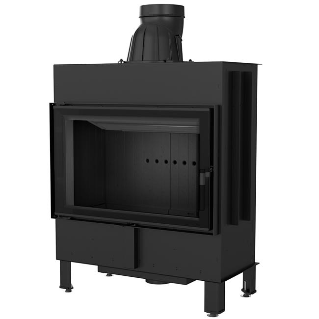 Smart Steel Fireplace KRATKI LUCY 14 kW Ø 200 Black Thermotec MSK GLASS