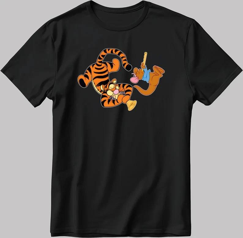 The Winnie Pool And Friends Tigers Funny V3 Black T Shirt S