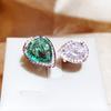Offener verstellbarer Damenring, Schmuck mit mikro-eingelegtem Zirkon in Wassertropfenform, edler und eleganter Schmuck