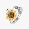 925 Sterling Silver Jewelry Spinning Daisy Flower Open Finger Rings for Women Wedding Party Jewelry For Girls Friend Gift