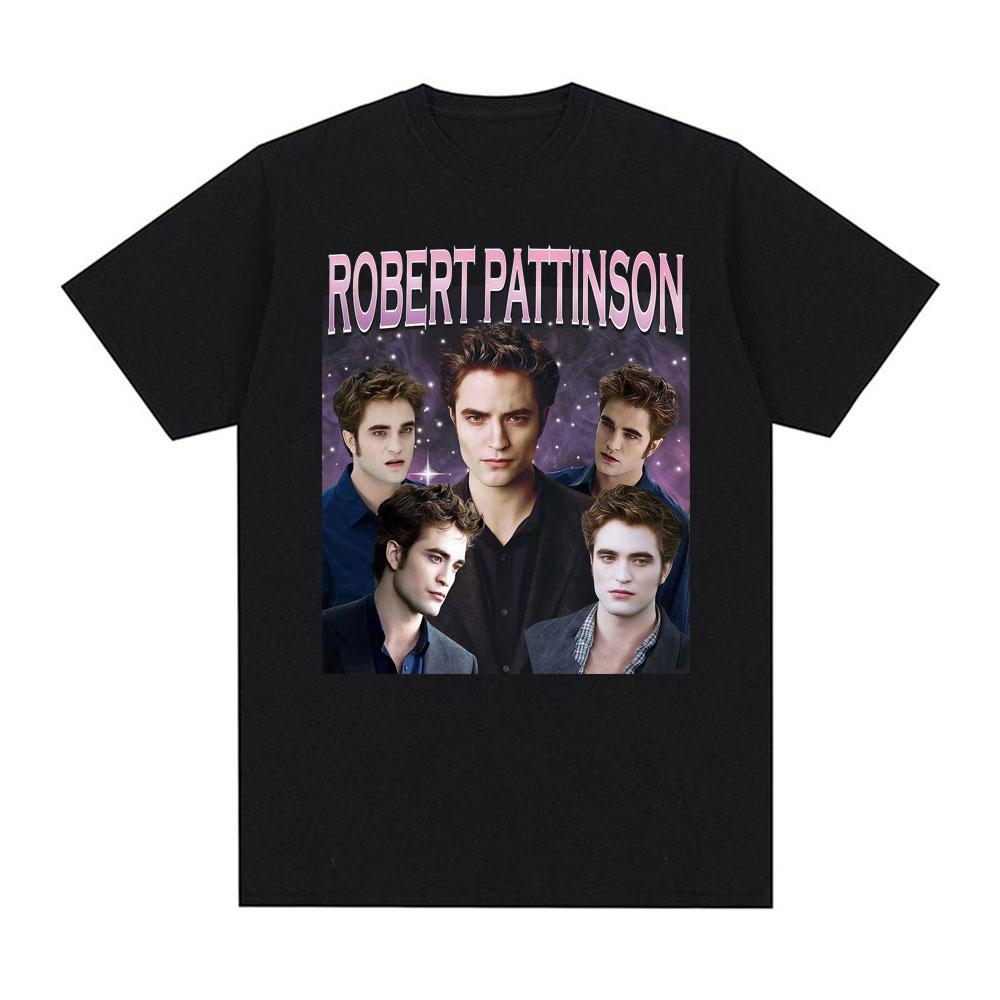 

Twilight Saga Robert Pattinson Vintage 90s T Shirt Men Women Fashion Harajuku Short Sleeve T-shirts 100% Cotton Classic T Shi... S разноцветный