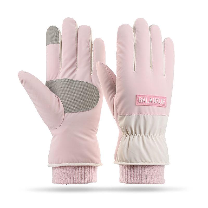 Women's Winter Warm Gloves with Thick Velvet, Windproof and Cold Proof Riding, Outdoor Hiking, Anti-skid Touch Screen, Men's and