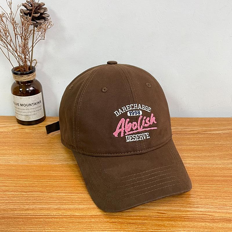 Wide Brim Embroidered Letter Baseball Cap Children Retro Versatile Face Small Couple Sports Cap