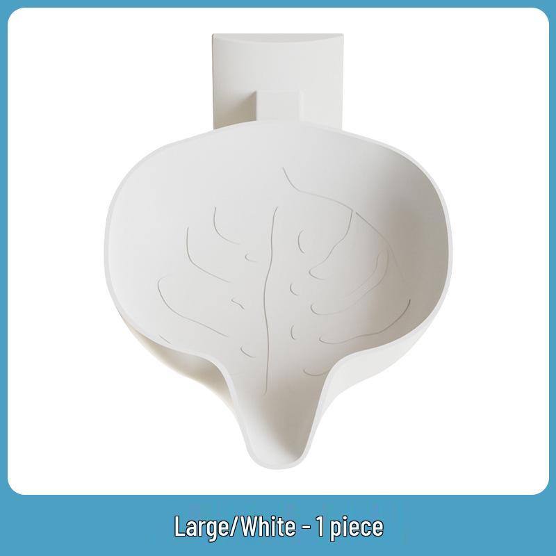 Rotatable No-Drill Wall-Mounted Leaf Soap Dish Holder with Drainage