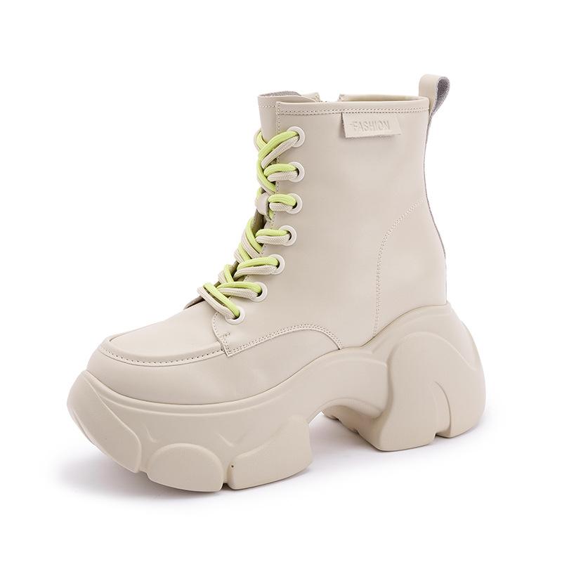 

Ботинки Мартин на толстой подошве женские 2025 осень и зима новые кожаные ботинки небольшое увеличение внутренней высоты полусапоги детские в британском стиле короткие ботинки 39