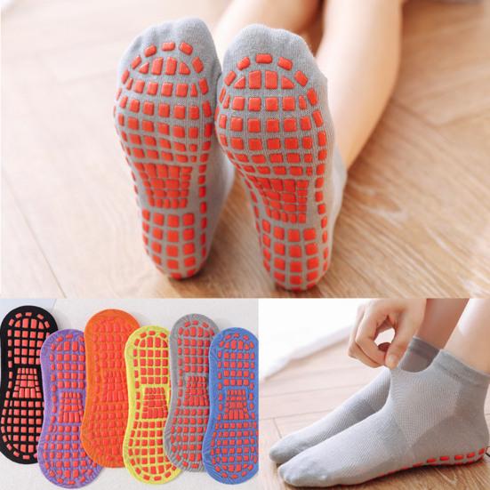 1 Paar Unisex-Bodensocken, rutschfeste Unterseite aus Silikon, einfarbig, hohe Elastizität, Schweißabsorption, Yoga-Socken für Erwachsene, Heim-Sport-Trampolinsocken